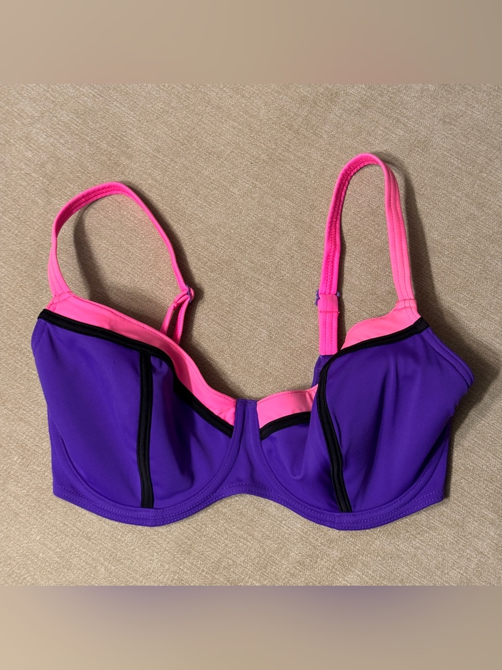 Freya Bondi Underwire Sweetheart Bikini Swim Top ~ Purple and Pink